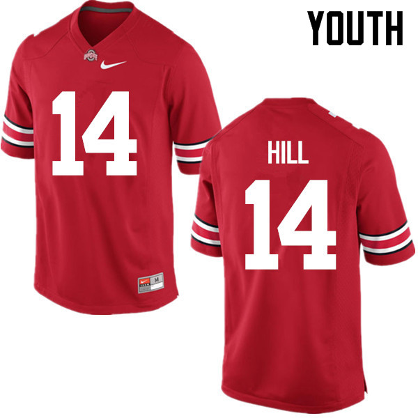 Youth Ohio State Buckeyes #14 KJ Hill College Football Jerseys Game-Red